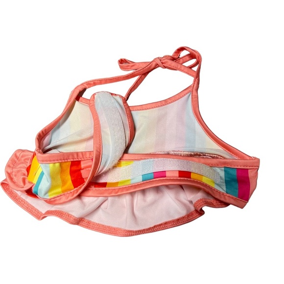 Adorable Dog 2-piece Rainbow Striped Dog Bikini Swimsuit Size Large - Picture 4 of 10